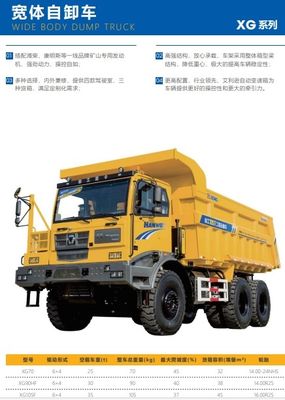 Yellow Wide Body Dump Truck Construction Vehicles Heavy Equipment